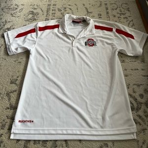 Men’s Ohio State University Team Shop White and Red Polo size XL